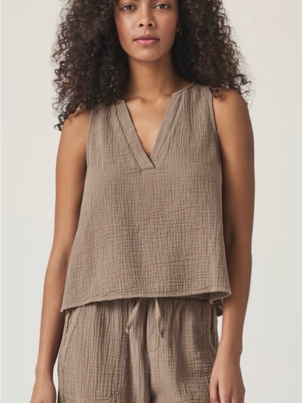 Splendid Wide-Leg Gauze Pants in Brown